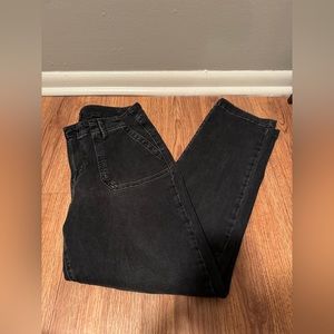 Paige Size 29 Mayslie Straight Ankle Black Fog Luxe Coating Jeans Pants